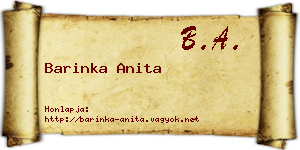 Barinka Anita névjegykártya